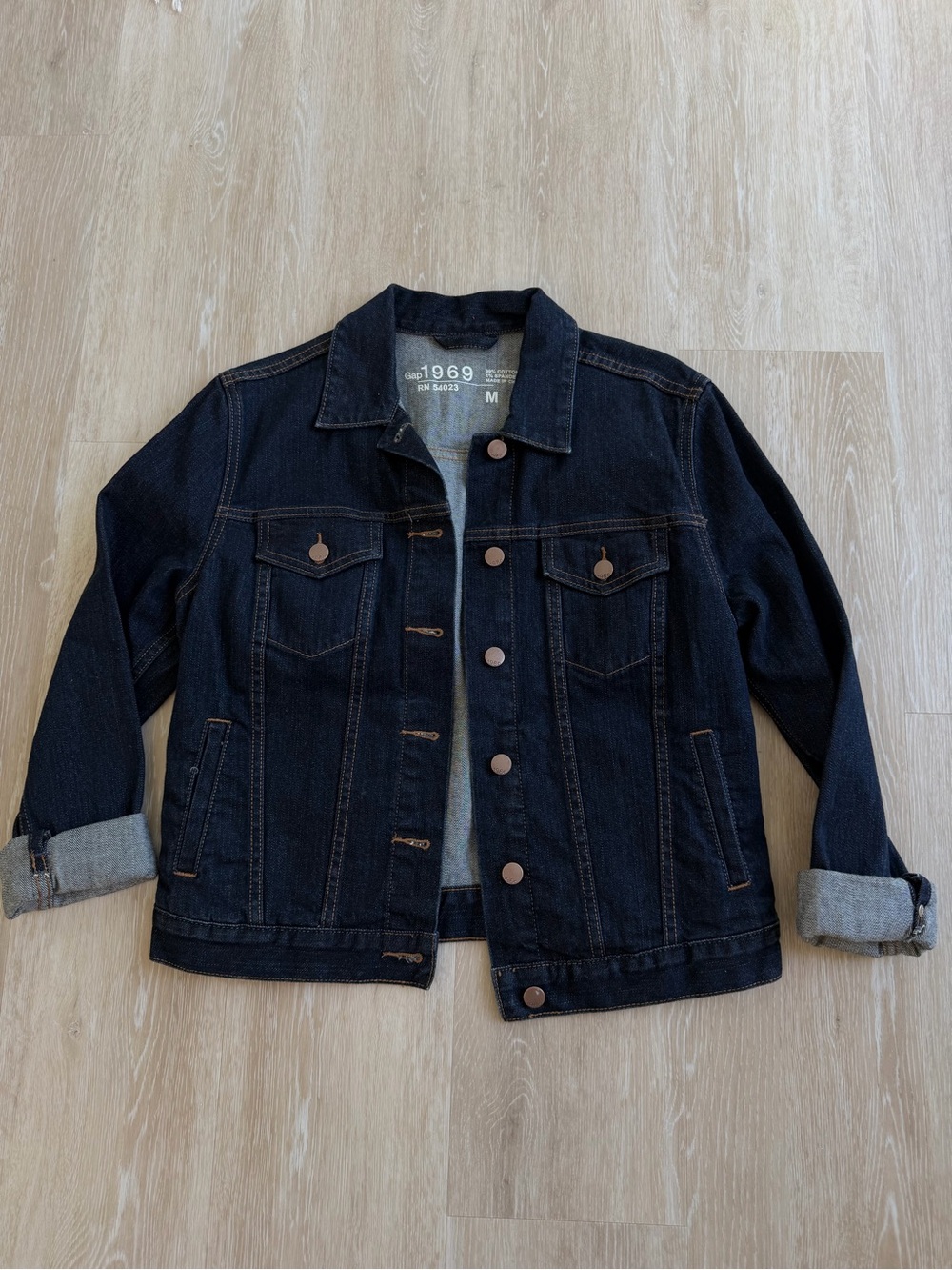 GAP 1969 Dark Indigo Denim Jacket with Copper Buttons